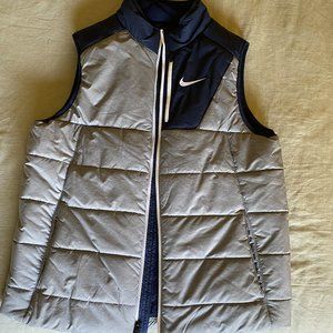 Nike Fleece-Lined Quilted Down Vest - Navy/Gray